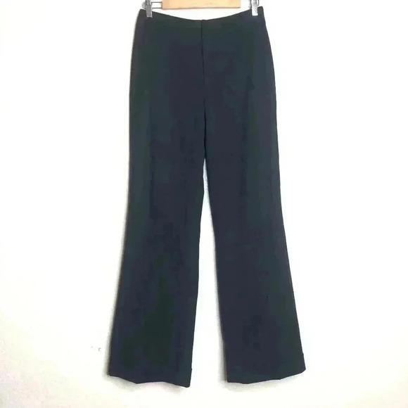 Banana Republic Black Straight Wide Leg Cuffed 6 - Picture 1 of 9
